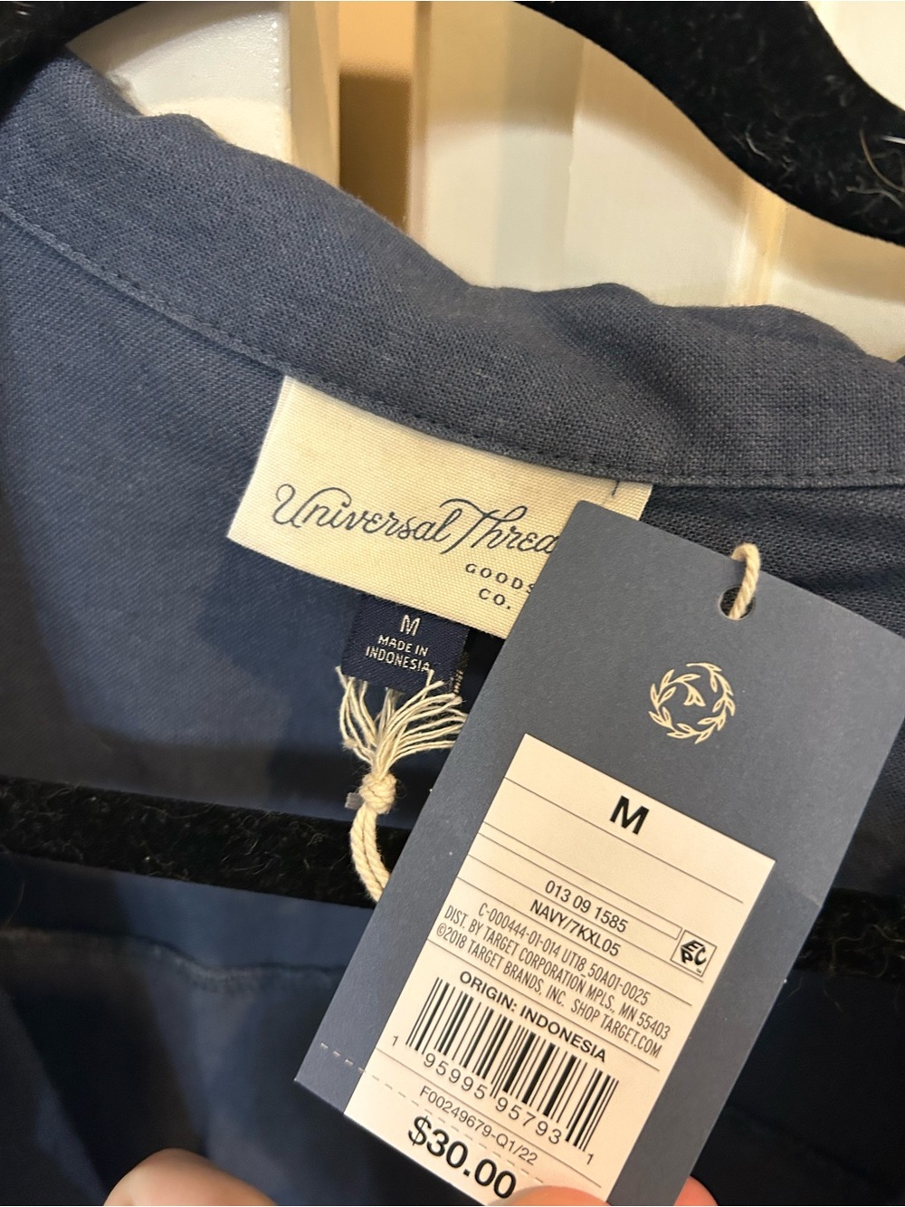 Universal Thread Navy Blue Button-Front Shirt - Picture 2 of 3